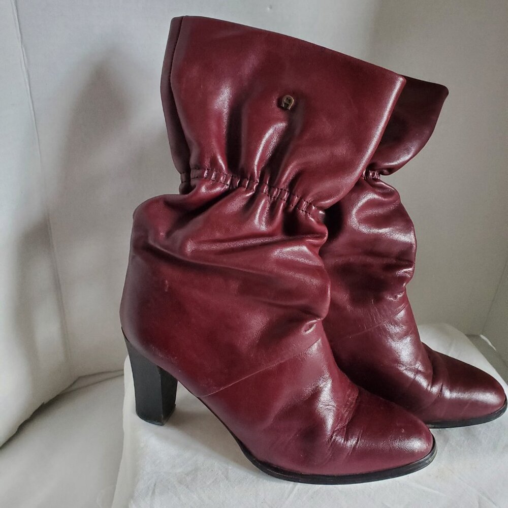 Vintage Aginer oxblood boots sz 8.5 - Picture 10 of 10